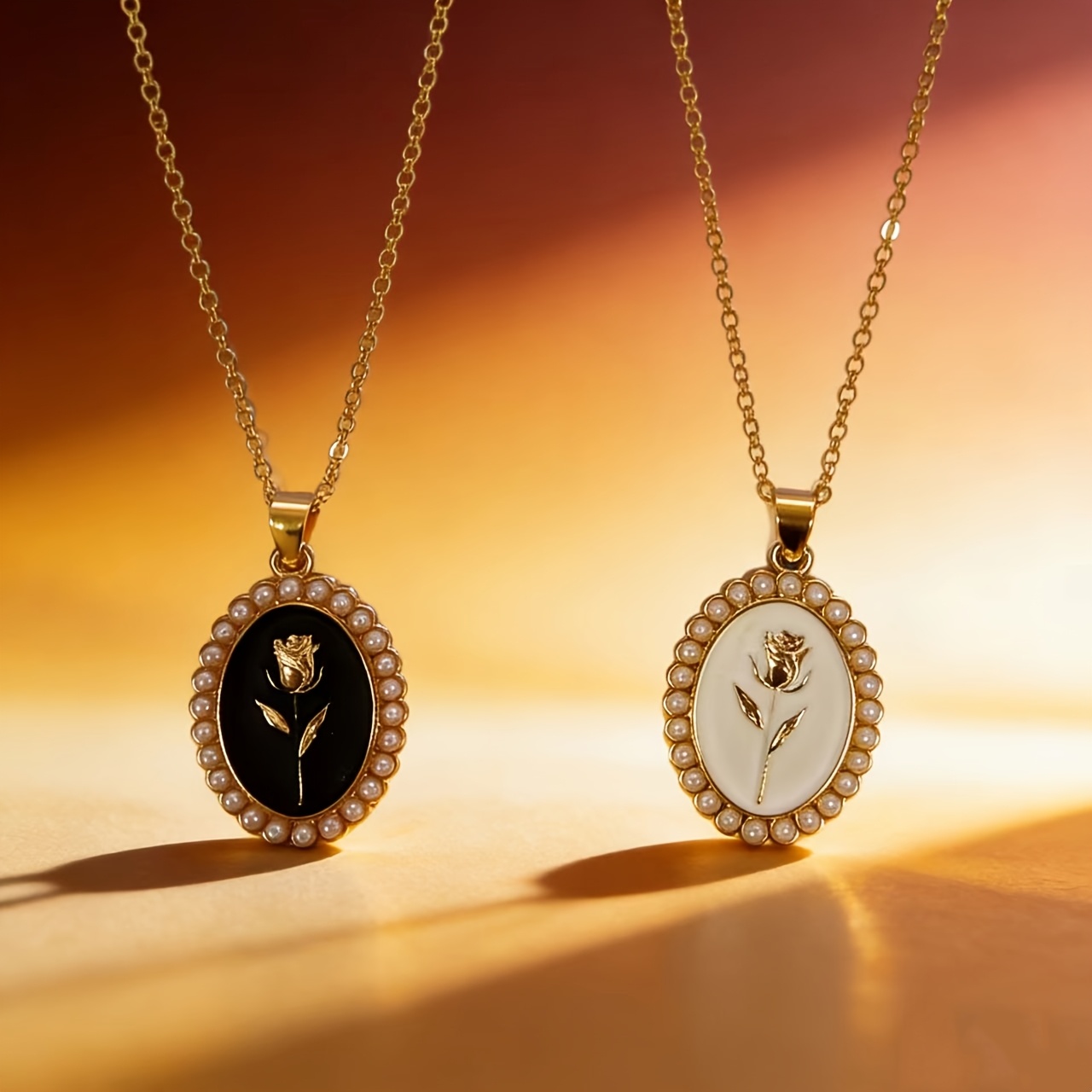 Women's Pearl Rose Drop Necklace